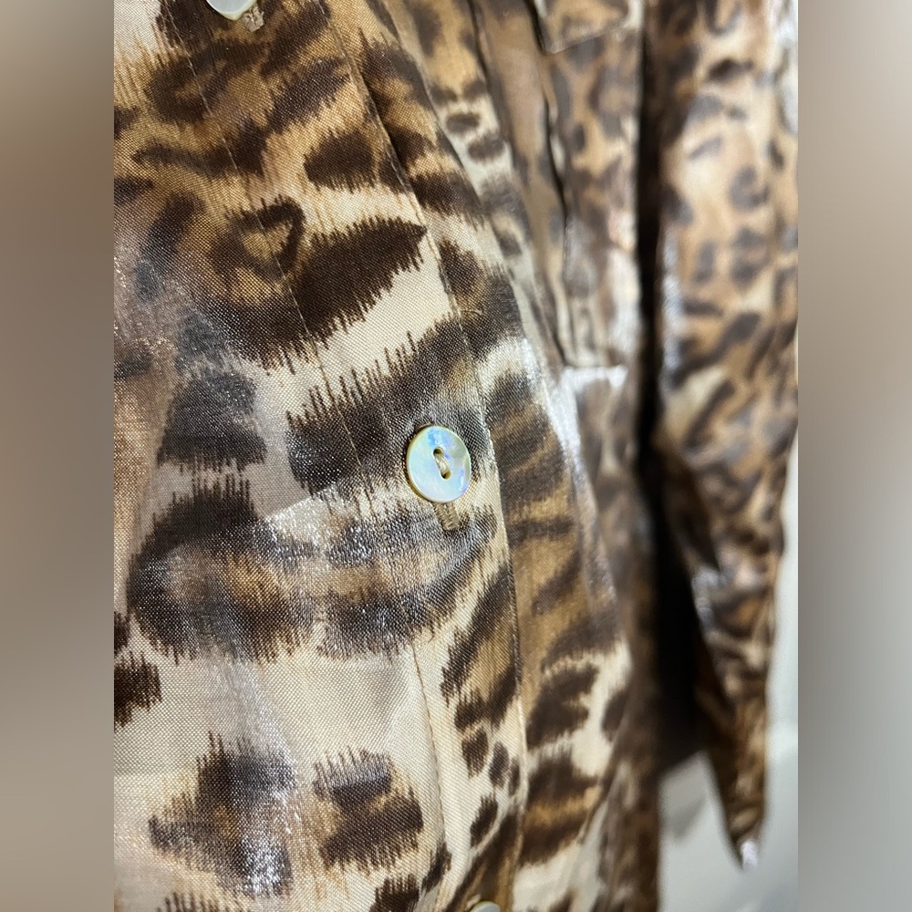 Ruby Rd. Womens Brown Leopard Print Roll Tab Slee… - image 8